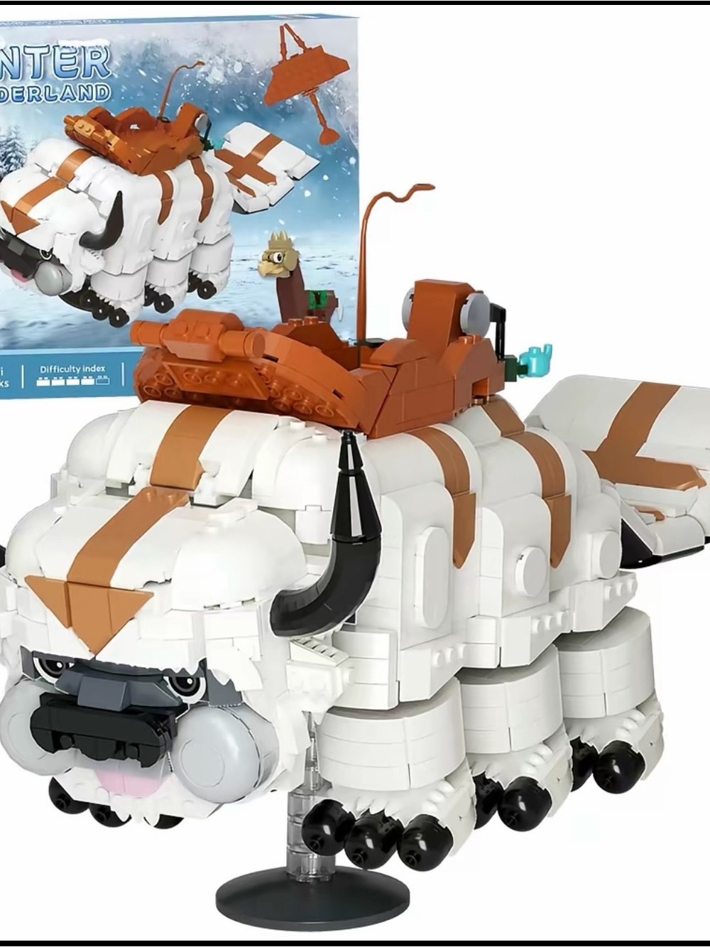 White and Brown Buildable Flying Bison Toy – Kids Construction Set